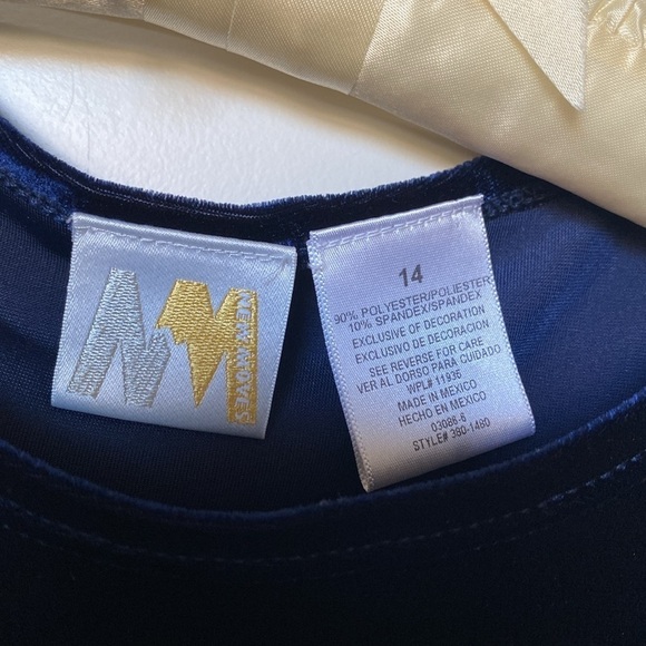 Vintage New Moves Velvet Dress Girls 14 Navy Retro 90’s Y2K Event fairy grunge - Picture 6 of 6